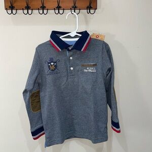 Mayoral Gray Long Sleeve Polo Shirt